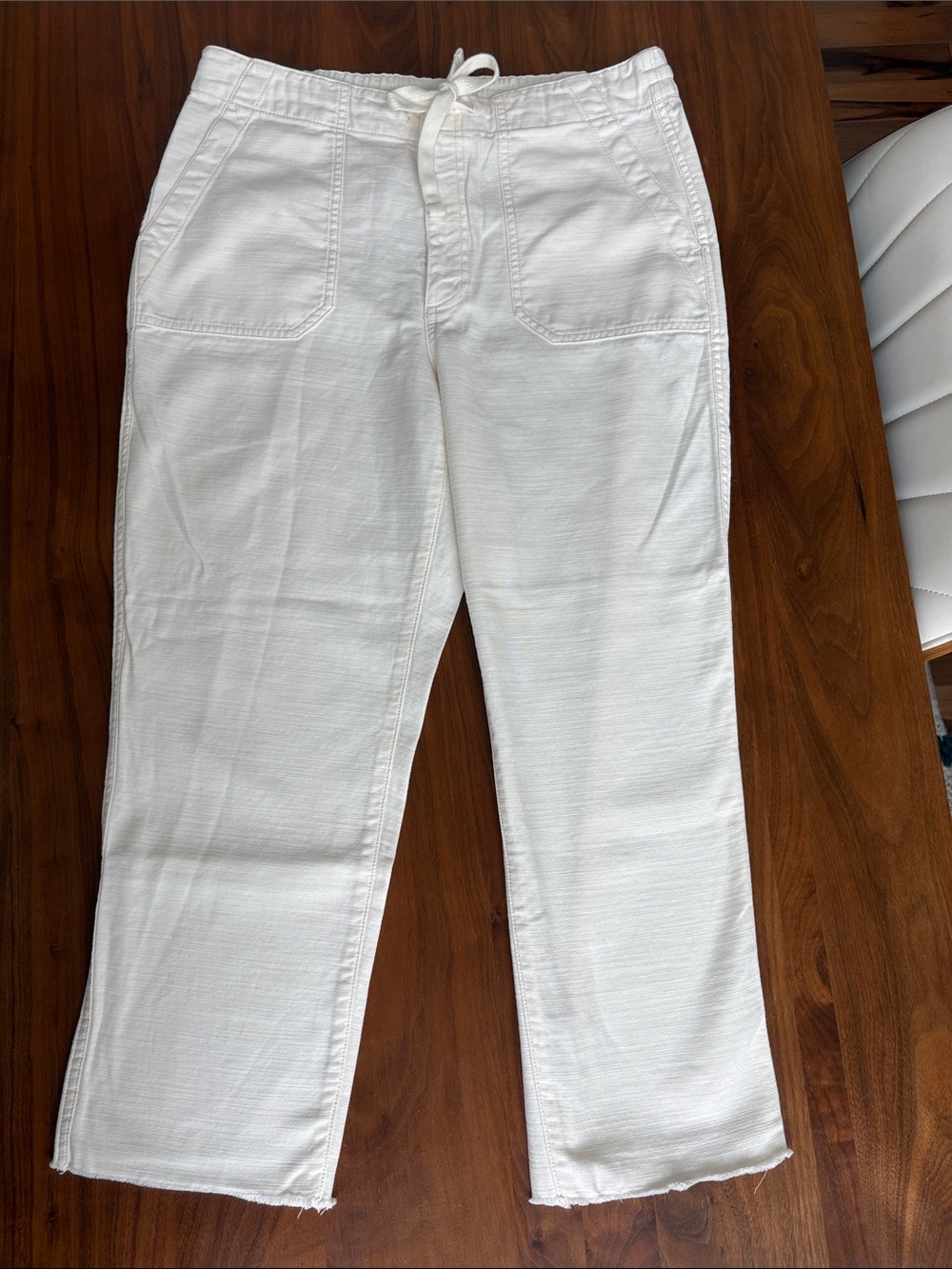 J. Crew Tie-waist camp pant in Cream Size Medium - Picture 4 of 7